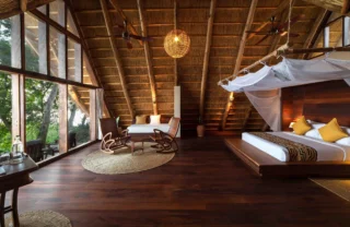 double bedroom view, nile safari lodge, murchison falls national park, uganda