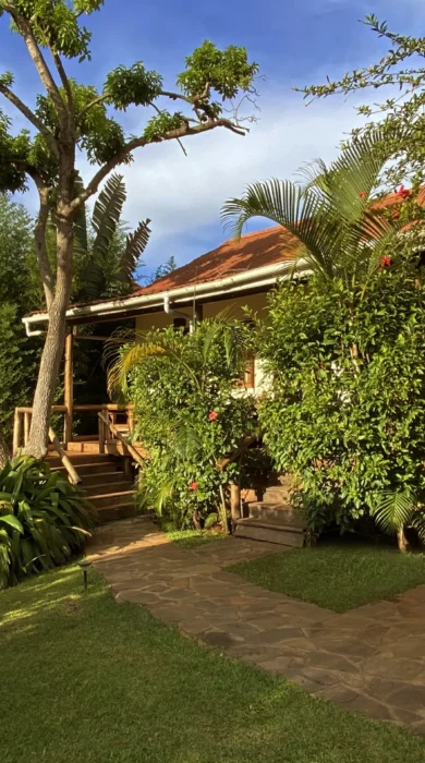 outside rooms, karibu guesthouse, entebbe, uganda