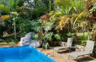 pool area, karibu guesthouse, entebbe, uganda
