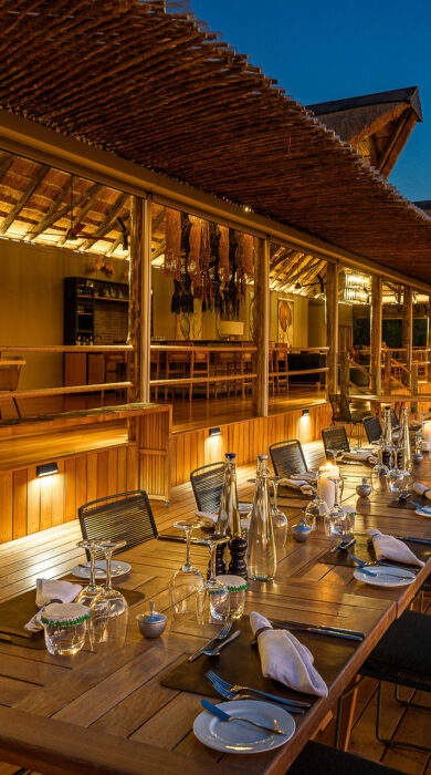 dining at kanana, okavango delta, botswana - Yellow Zebra Safaris