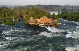 aerial view, wildwaters lodge, jinja, uganda