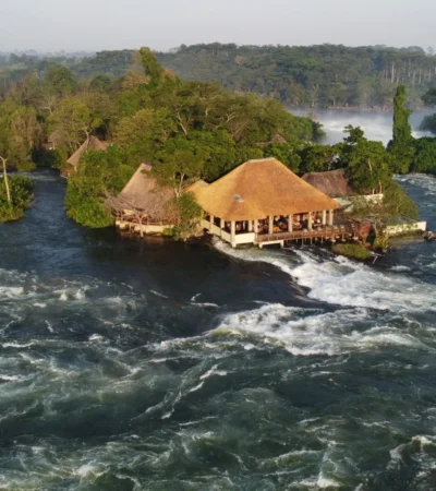 aerial view, wildwaters lodge, jinja, uganda