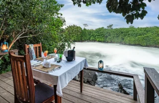 private dining, wildwaters lodge, jinja, uganda