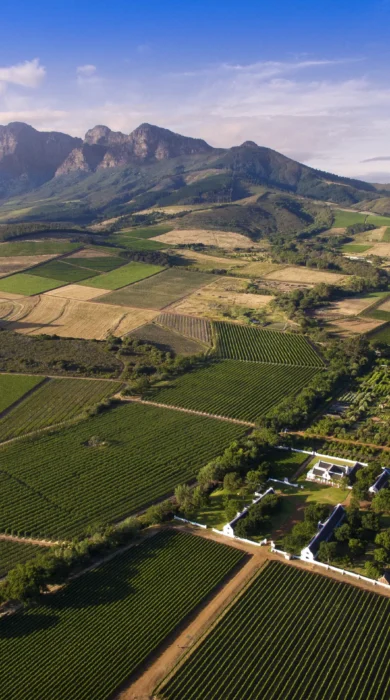 Babylonstoren with Simonsberg behind, South Africa