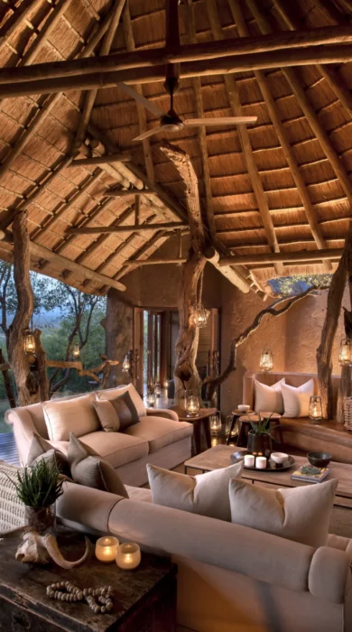 evening lounge area, madikwe dithaba lodge, south africa