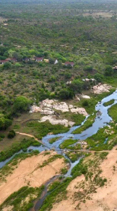aerial view, and beyond kirkmans kamp, south africa