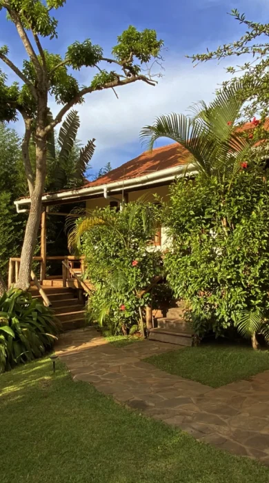 outside rooms, karibu guesthouse, entebbe, uganda