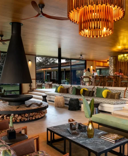 bar area, tanda tula safari camp, timbavati private game reserve, south africa