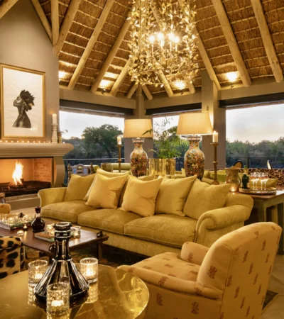 lounge area, waterside at royal malewane, thornybush game reserve, south africa