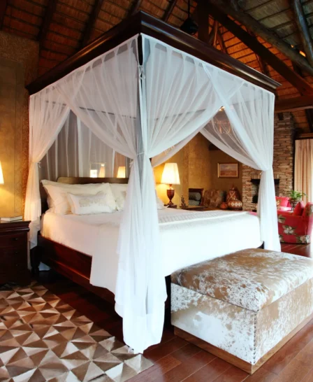 villa main bedroom, jabulani, kruger national park, south africa