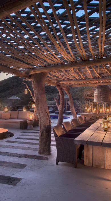 tswalu motse dining south africa yellow zebra safaris