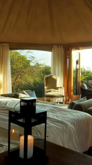 tent interior, thanda tented camp, kwazulu natal safaris, south africa