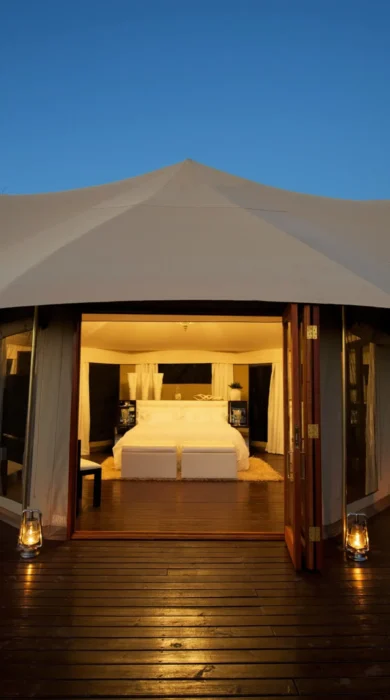 night time tent, thanda tented camp, kwazulu natal safaris, south africa