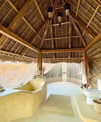 bathroom, kichaka expeditions, ruaha national park, tanzania