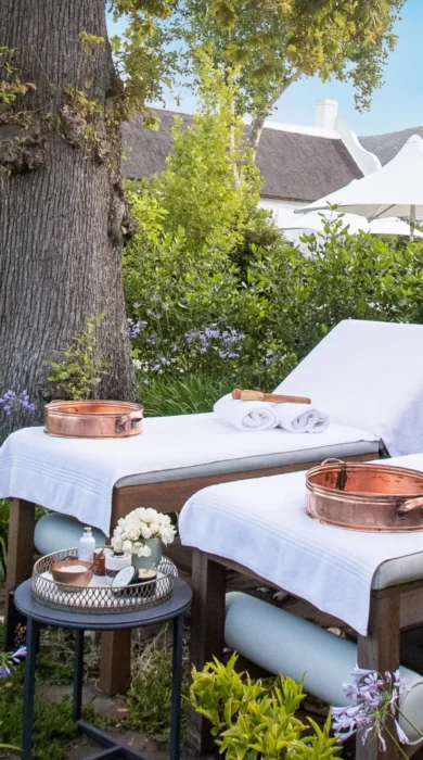 spa garden, steenberg hotel, cape town, south africa