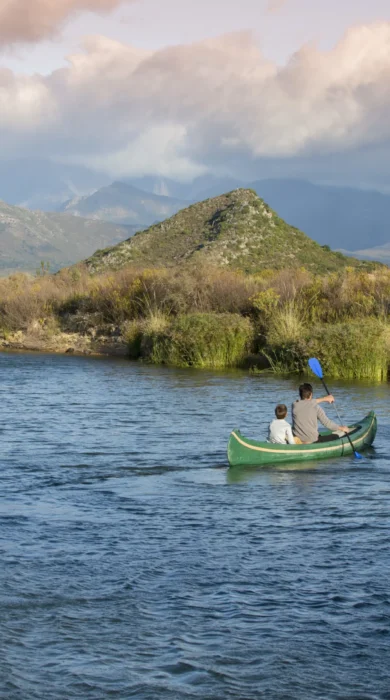 Canoeing at Babylonstoren, South Africa