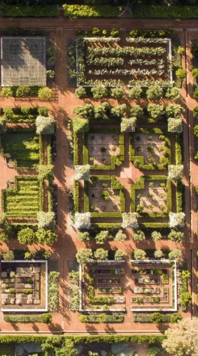 Drone of garden, Babylonstoren, South Africa