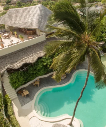 white sand villas tanzania ariel view yellow zebra safaris
