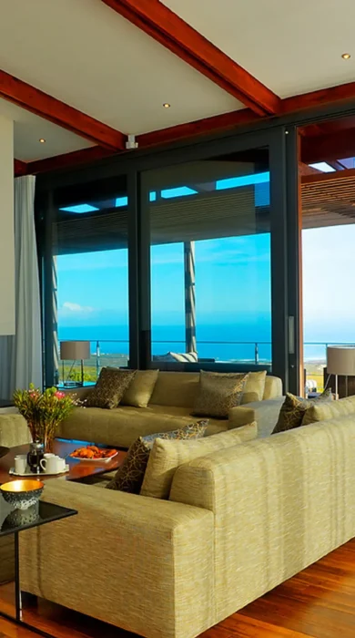 the open plan lounge at the villa