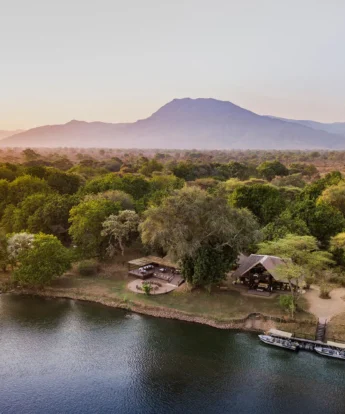 Chiawa Camp camp at sunset, Lower Zambezi, Zambia