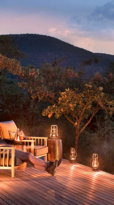 guest deck area, marataba mountain lodge, marakele national park, south africa