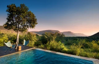 pool area, marataba mountain lodge, marakele national park, south africa